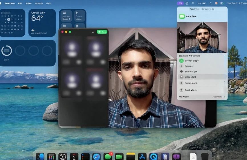 Apple MacBook Pro M5 Review: Full Spes, Real Performance, Battery & Testing 5 macOS desktop on Apple MacBook Pro M5 showing FaceTime call window and system interface elements