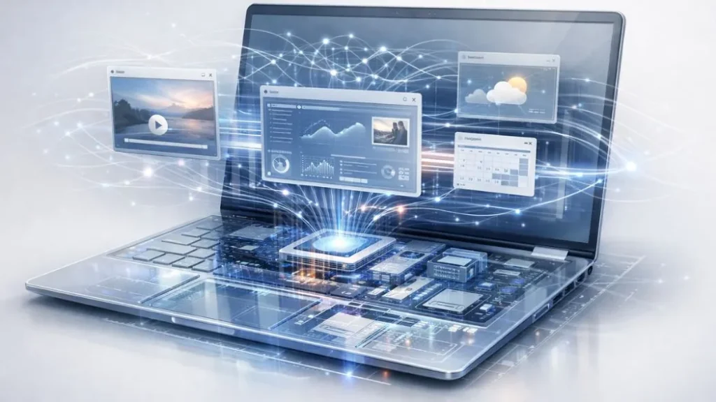 AI-powered features in Google Aluminium OS enhancing performance and multitasking