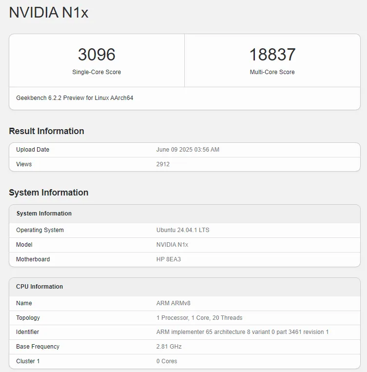 NVIDIA N1X Arm Laptop CPU Set for 2026 With Dell, Lenovo 1 Geekbench N1X
