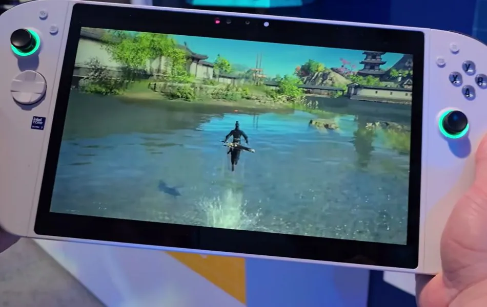 Abxylute 3D One displaying glasses-free 3D gameplay on handheld screen