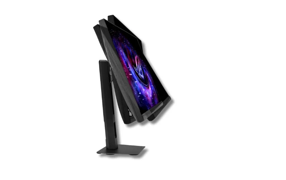 Side view of ASUS ROG Strix XG27UCG Gen 2 monitor showing adjustable stand