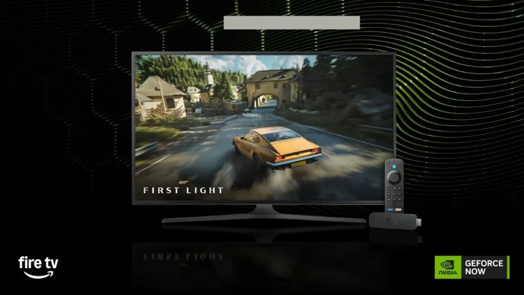 GeForce NOW Turns Fire TV Into a Gaming Console 1 GeForce NOW running on Amazon Fire TV with remote control