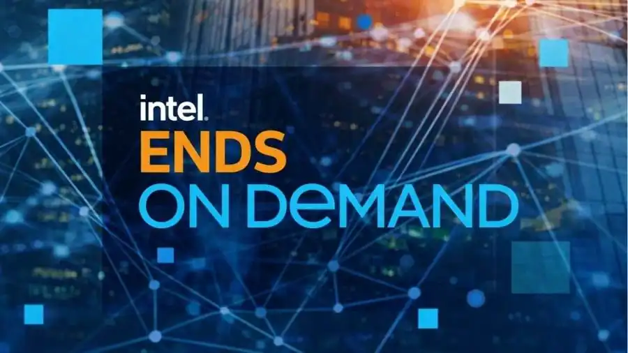 Intel Ends On Demand graphic highlighting the shutdown of pay-to-unlock Xeon CPU features