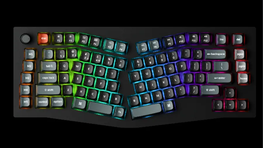 Keychron V10 Ultra 8K wireless ergonomic keyboard with RGB split layout