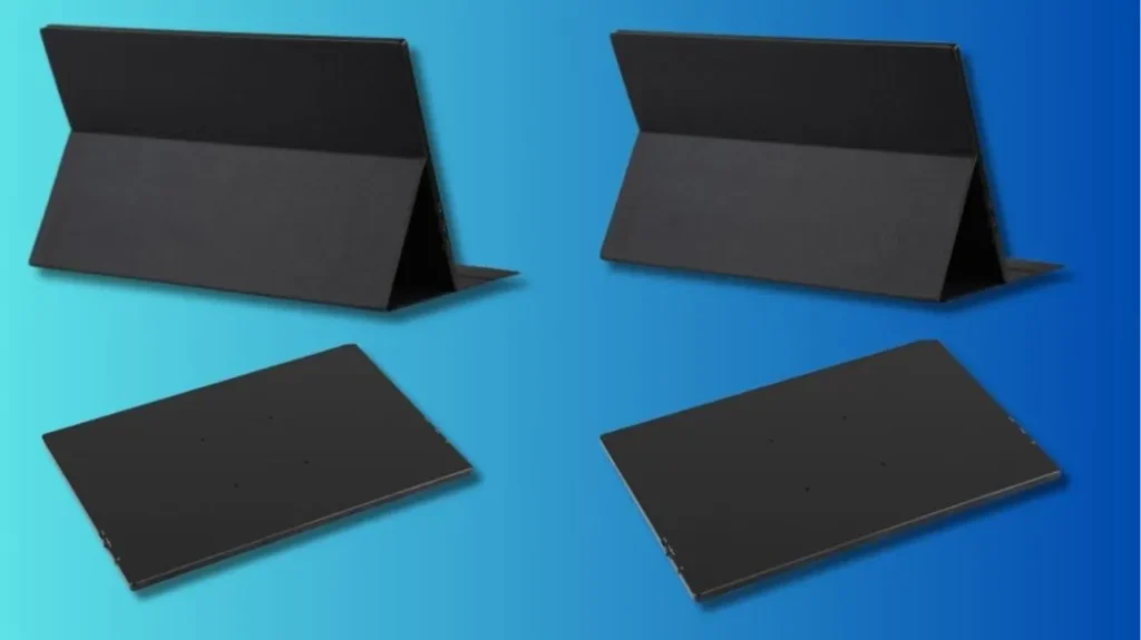 Rear view of Luckfox 16-inch portable touch monitor with foldable kickstand