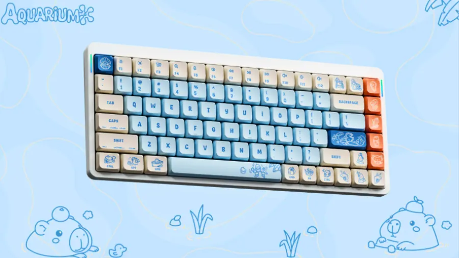 NuPhy Aquarium nSA Low-Profile PBT Keycap Set Launches at $49.95 1 NuPhy Aquarium nSA keycap set blue and white theme
