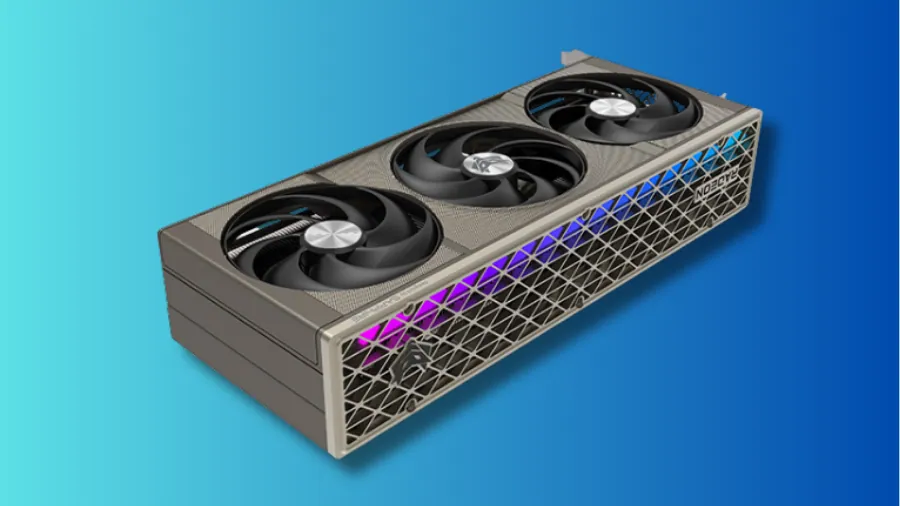 Backplate of Sapphire RX 9070 XT NITRO+ Crimson Desert Edition