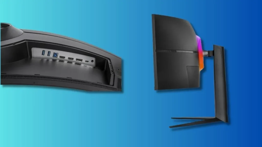 Thermaltake TGM-V49CDQ 49-inch 5120x1440 240Hz ultrawide monitor rear ports and stand design