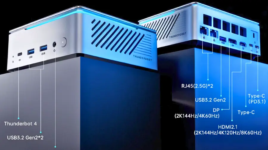 Thunderobot Mix Pro II mini PC on a desk setup