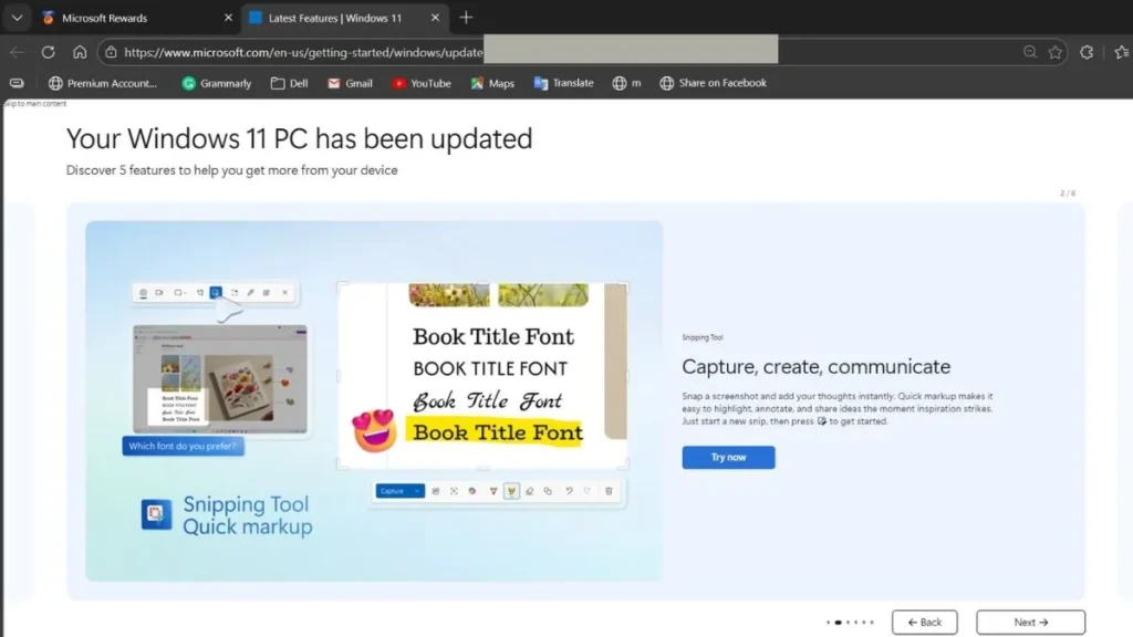 Windows 11 Snipping Tool quick markup update