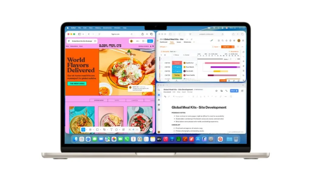 Apple MacBook Air M5 Launches With 512GB Storage, Wi-Fi 7, Starts at $1,099 2 Apple MacBook Air M5 multitasking view with split screen apps