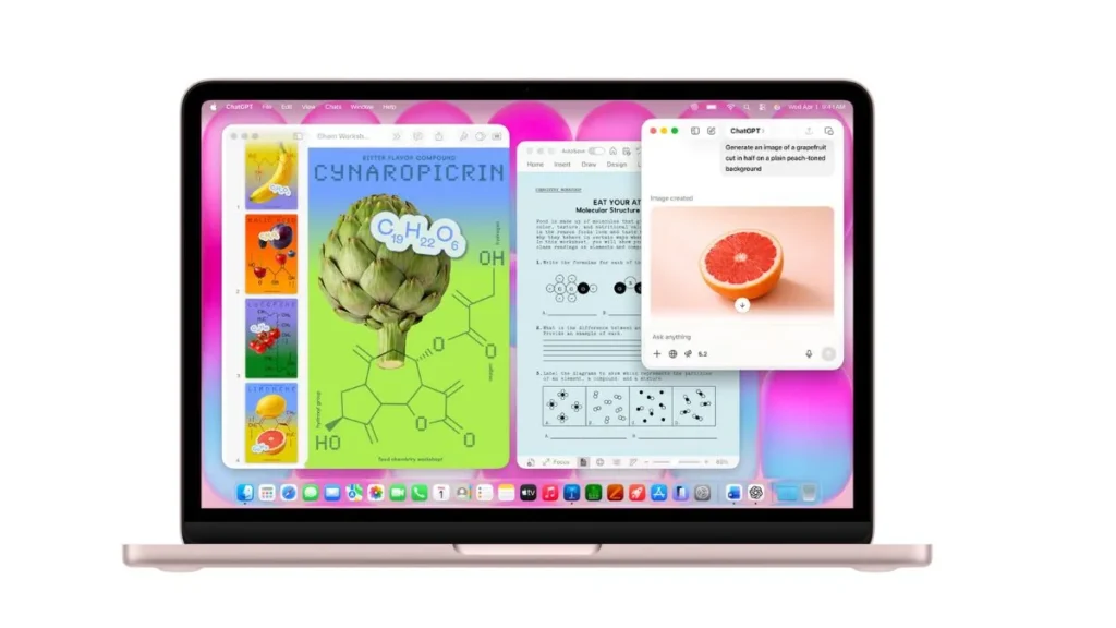 Apple MacBook Neo Launches With A18 Pro Chip, Starts at $599 1 Apple MacBook Neo displaying multiple macOS apps in multitasking view