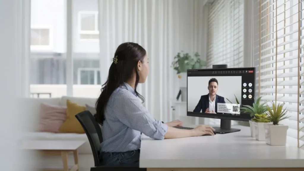 ASUS Announces ExpertCenter P600 AiO that Brings Ryzen AI Copilot+ Desktop PCs with 50 TOPS NPU 1 ASUS ExpertCenter P600 AiO using Ryzen AI NPU for video calls and productivity tasks