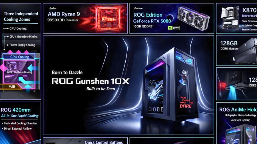 asus rog gunshen 10x gaming desktop specs