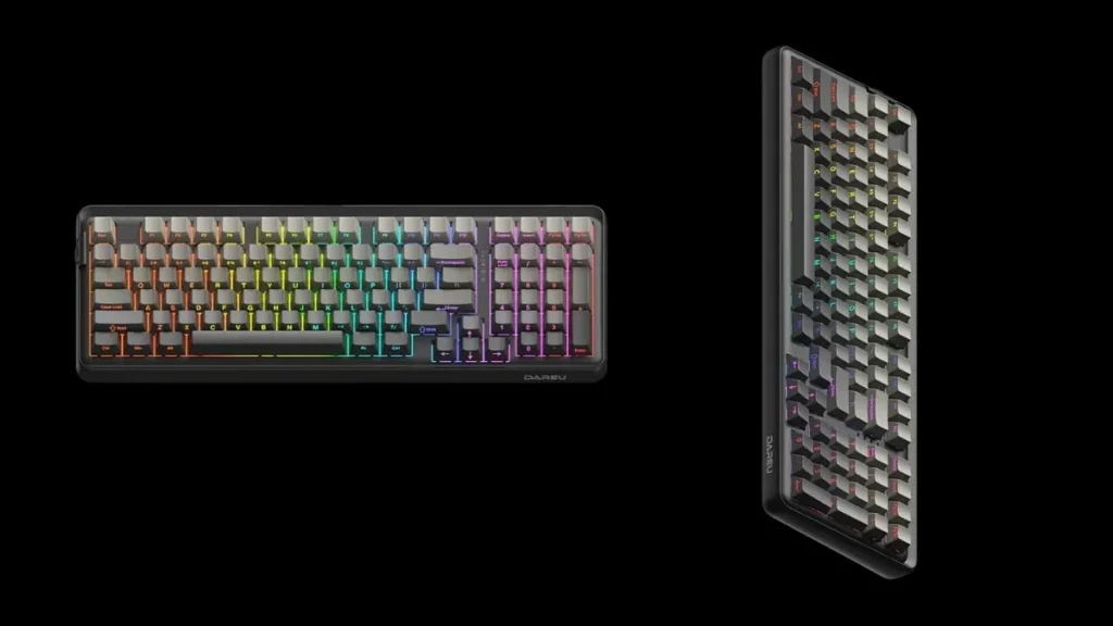 Dareu A98 Pro RT Edition compact mechanical keyboard showing 98-key layout design