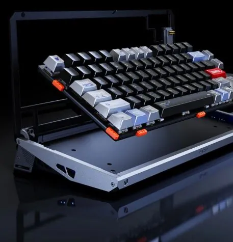 Dareu ULTRA 75 Brings Flip-Top Design, 8kHz Polling, 0.01mm Rapid Trigger 1 Dareu ULTRA 75 keyboard with flip-top cover opened showing internal structure and keys