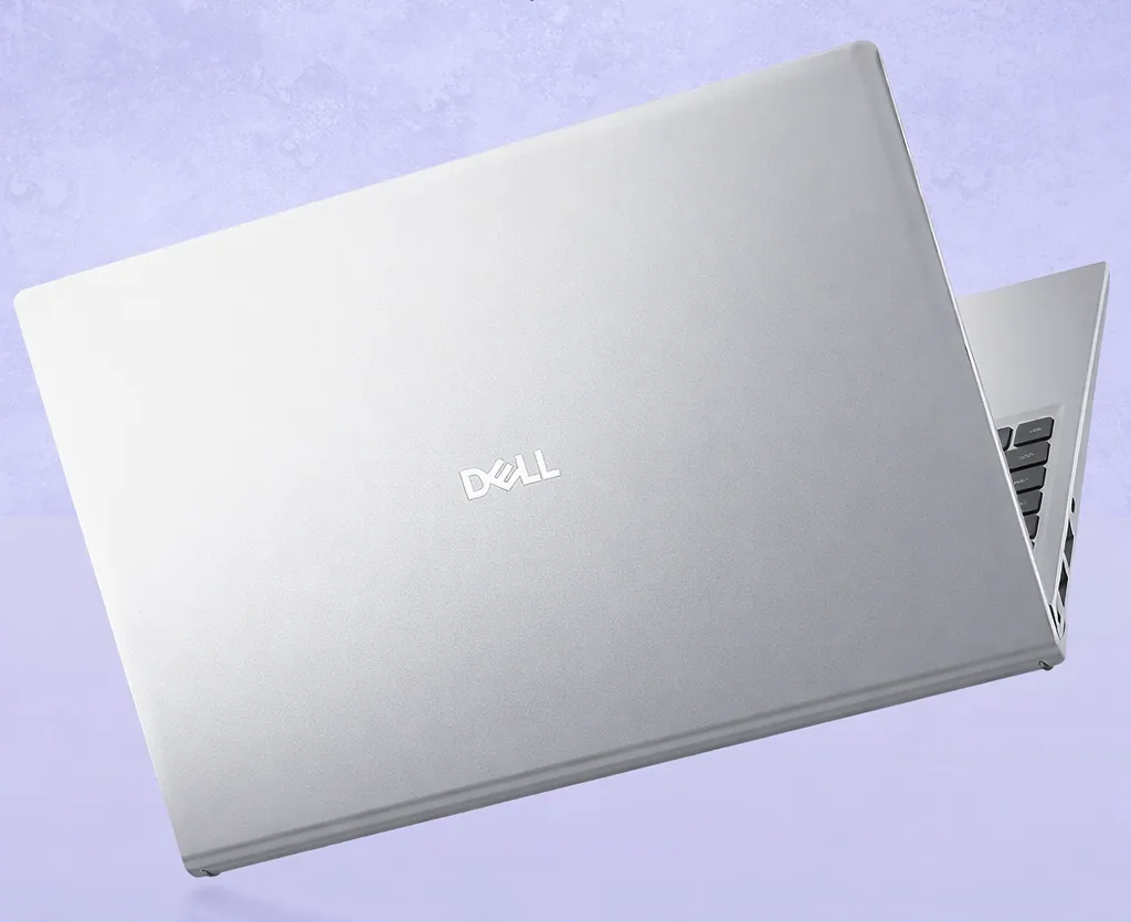 Top view of Dell Inspiron 15 2026 showing silver finish and Dell logo