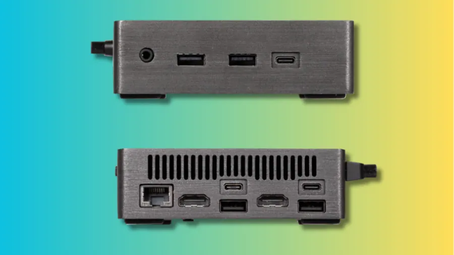 Gigabyte Brix GB-BRU9-386H mini PC front and rear ports view