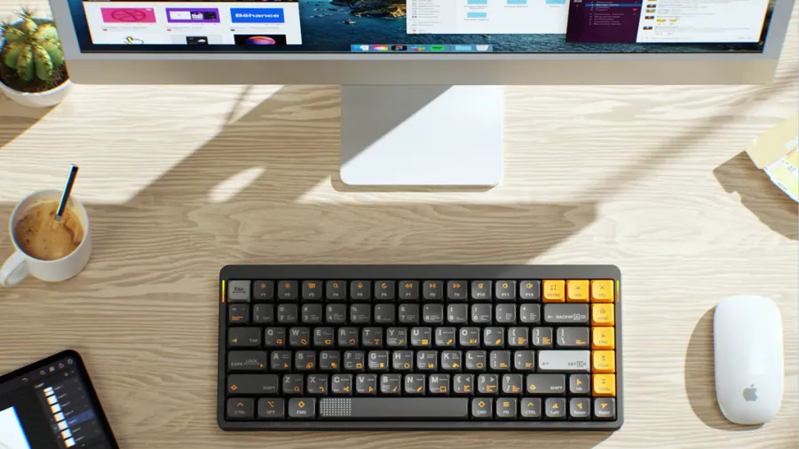 NuPhy Creative Engine keyboard used in a desktop creative workspace