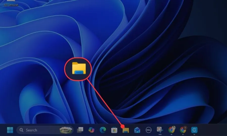 File Explorer icon on Windows taskbar used to access files and folders