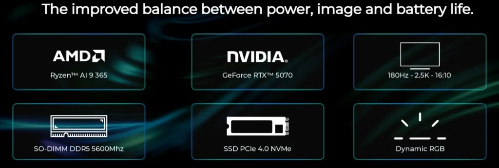 Slimbook Creative Laptop Adds RTX 5070 and Ryzen AI 9 in 4.18 lb Chassis 1 Slimbook Creative laptop specs showing Ryzen AI 9 365 and RTX 5070