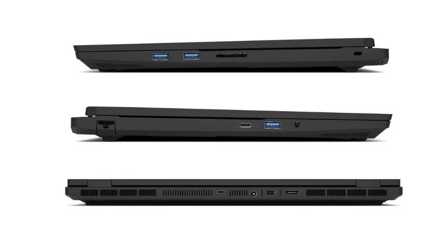 Side and rear ports of TUXEDO InfinityBook Max 16 laptop