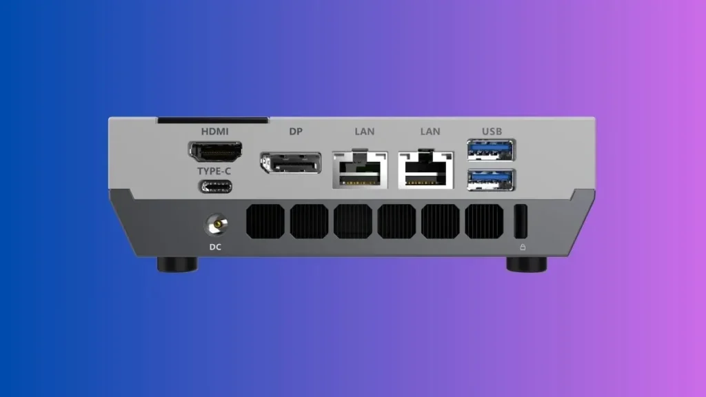 AceMagic Retro X5 Mini PC With Ryzen AI 9 HX 370 in NES-Style Design 1 ACEMAGIC Retro X5 mini PC showing rear panel with HDMI, DisplayPort, LAN, USB, and power input