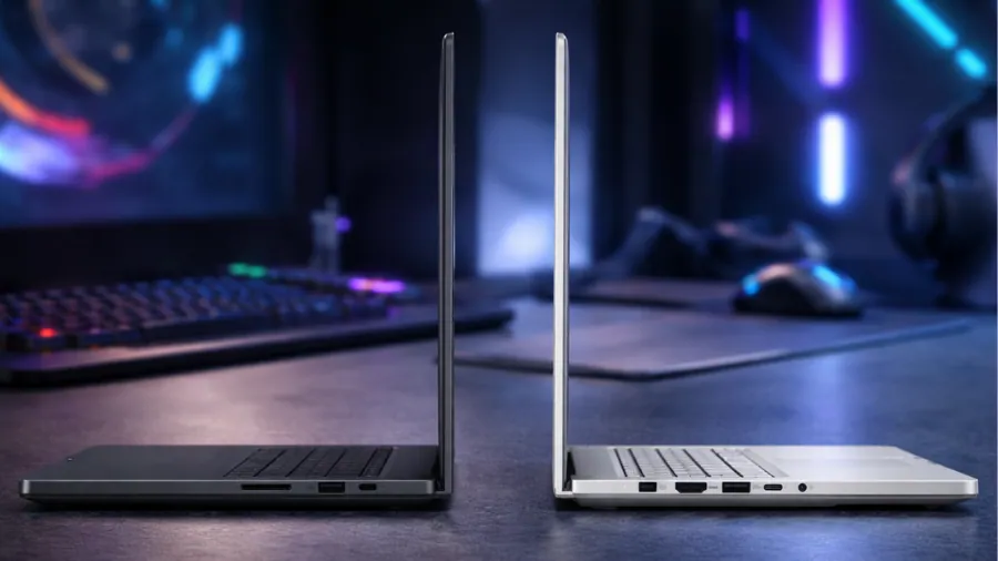 Asus ROG Zephyrus G14 2026 side profile with ports