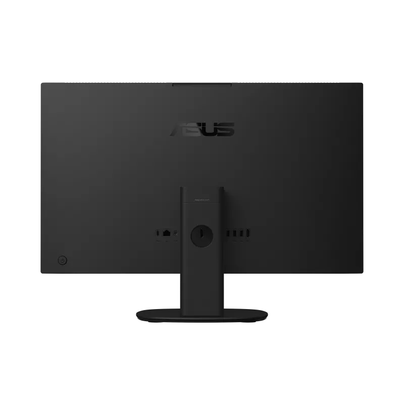 ASUS V400 and V600 all-in-one PC rear panel in black showing ports and stand
