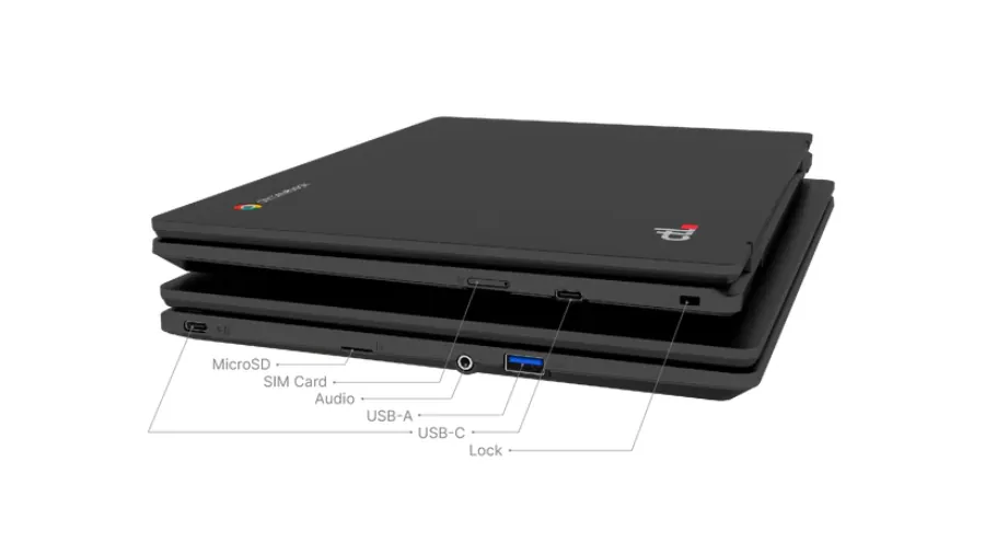 CTL PX112C Chromebook ports microSD USB-C USB-A SIM slot