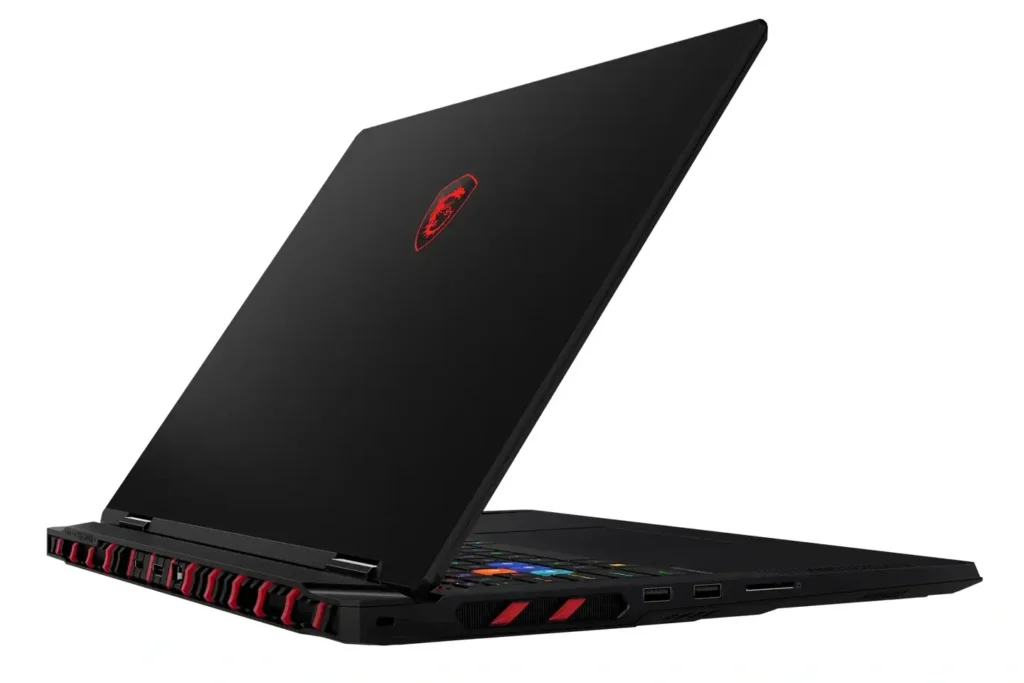 MSI Titan 18 Max gaming laptop rear design with cooling vents