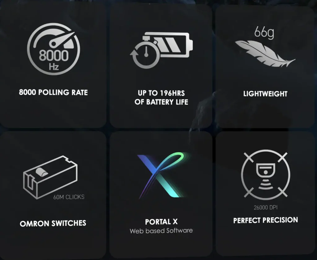 MSI VERSA 300 Wireless 8K Mouse feature image showing 8000Hz polling rate, battery life, and 26000 DPI