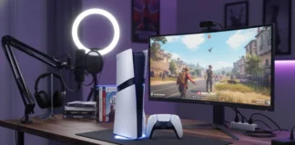 PlayStation 5 Pro: Release Date, Price, Specs, Performance, and Verdict (2026) Sony PlayStation 5 Pro console placed on a gaming desk with DualSense controller and monitor