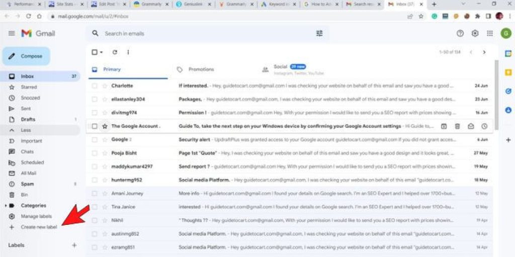 Create A New Level in Gmail