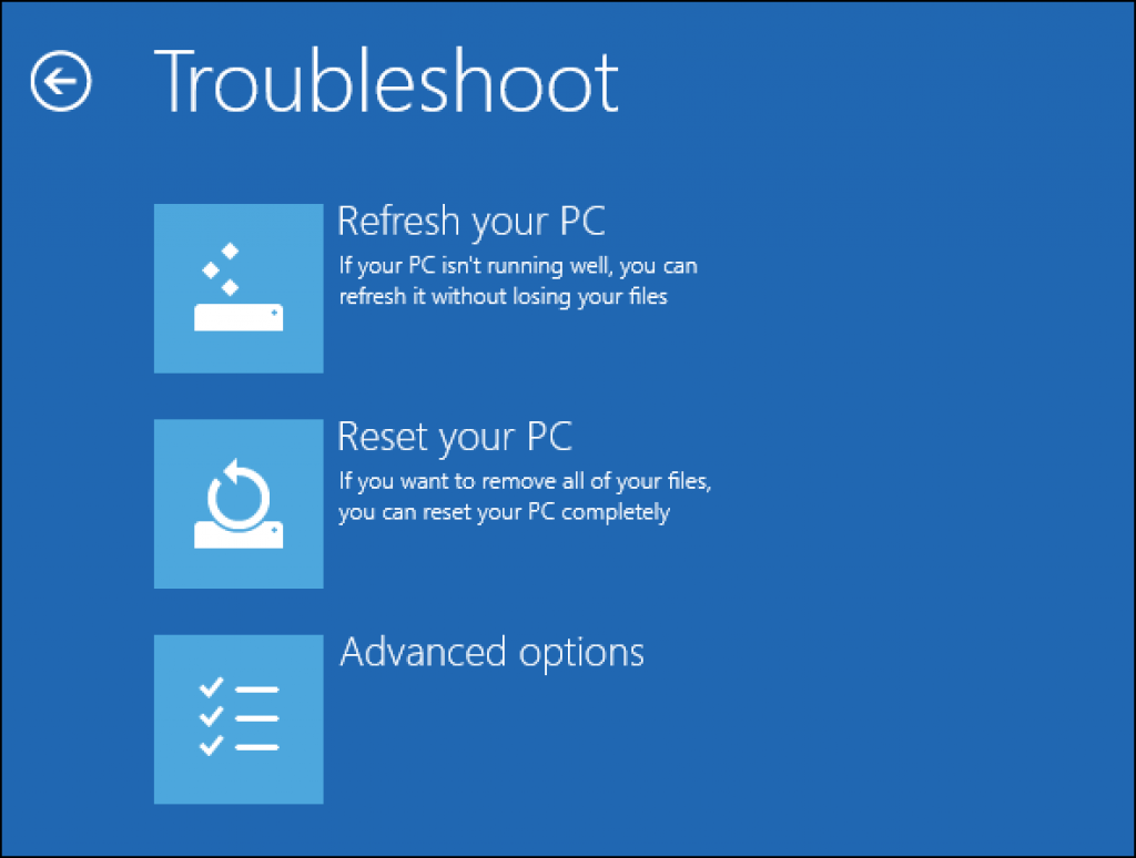Windows troubleshoot settings
