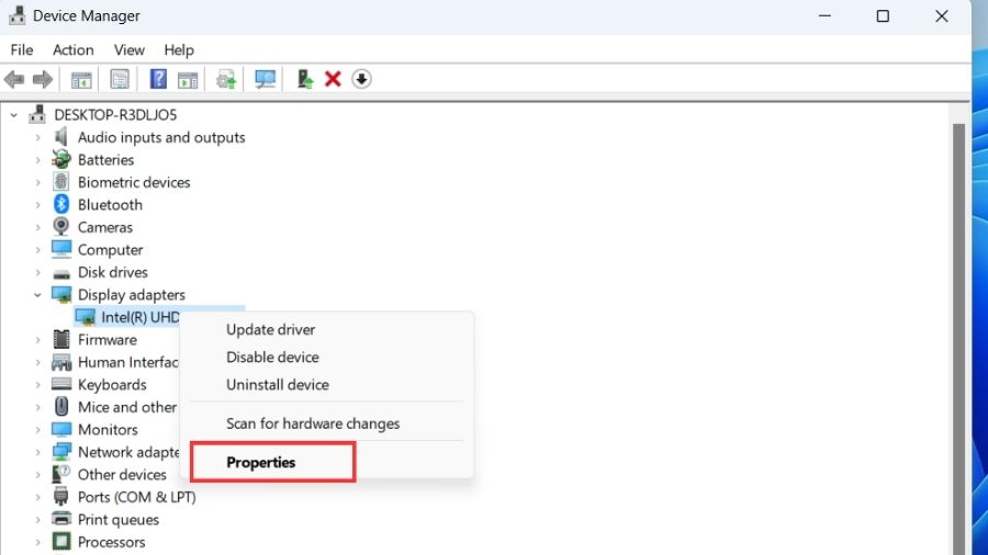 Display-Adapter-Properties