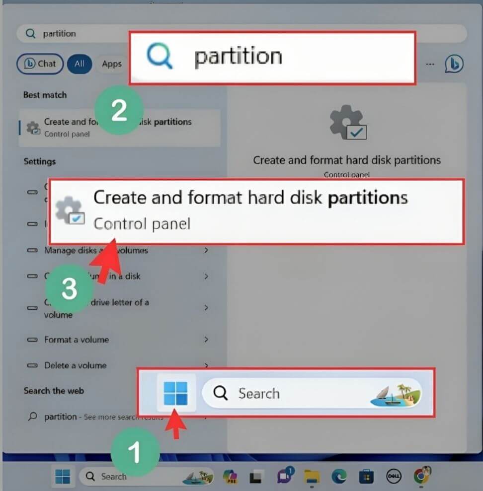 Create and format hard disk partitions