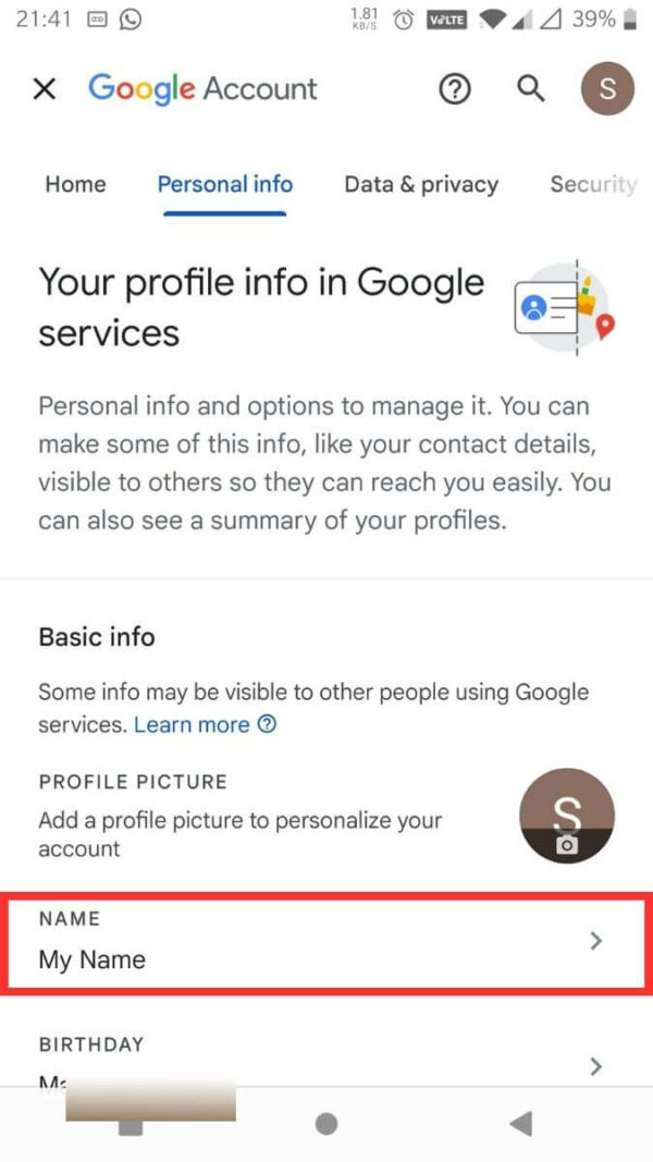CHANGE YOUR GMAIL NAME visual data 6