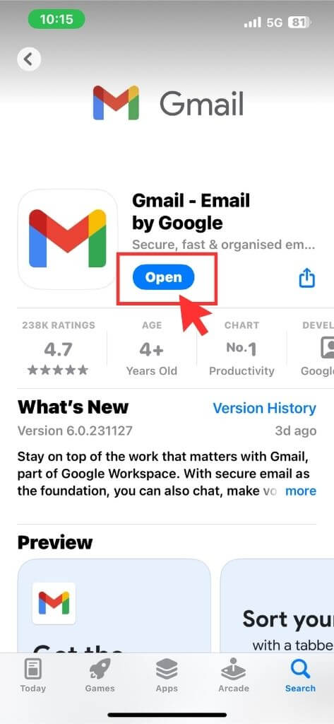 Install the Gmail app
