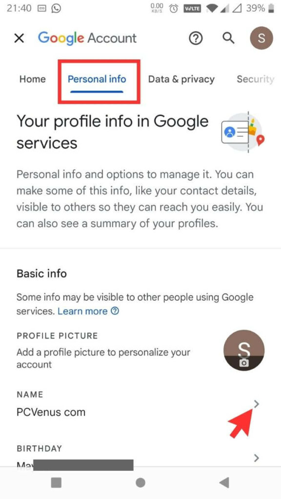 Personal Info