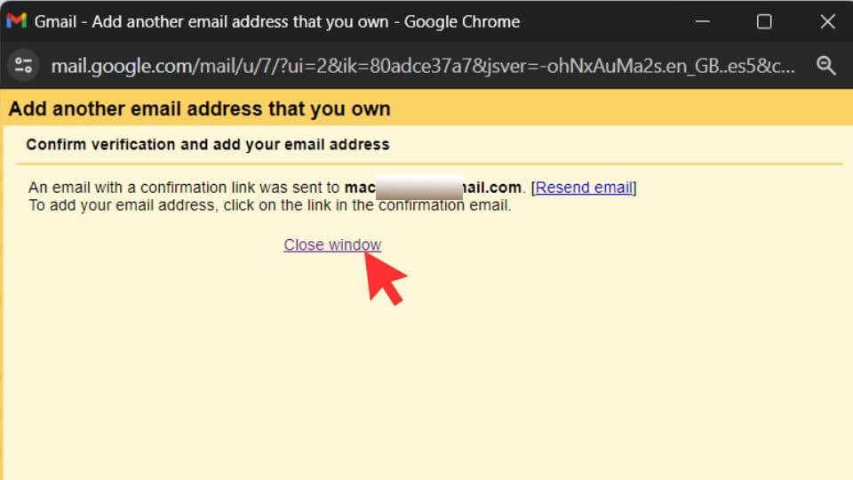 Send alias email verification