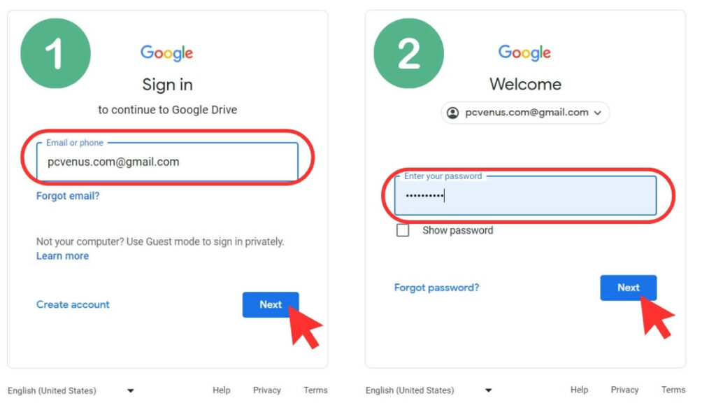 Sign in with the same Google account