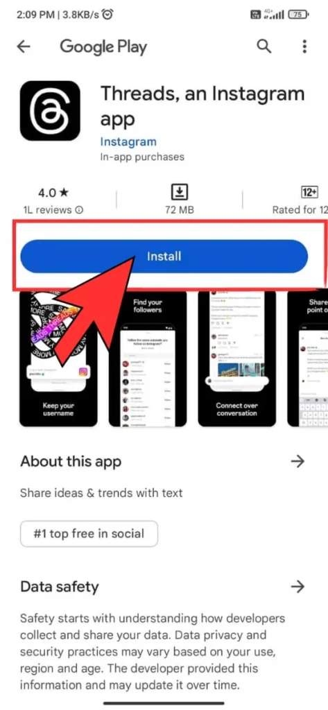 Download and install the Threads app