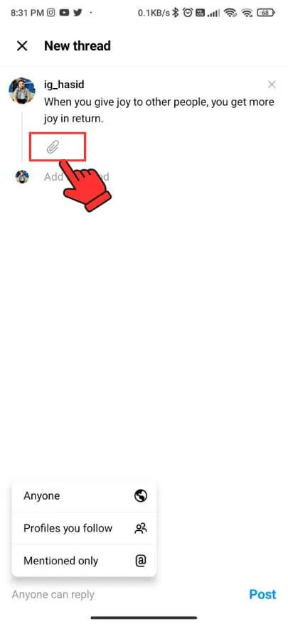 Post or delete a thread on android (7)