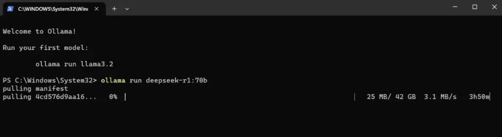 ollama run deepseek-r11.5b
