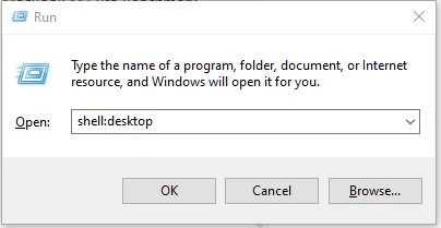 show this pc desktop run command windows