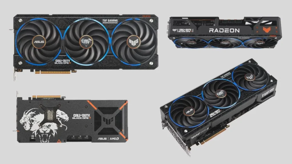 ASUS TUF Gaming Radeon RX 9070 XT Call of Duty Black Ops 7 Edition design