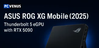 ASUS ROG XG Mobile (2025) Launched with TB 5 and RTX 50-Series GPU ASUS ROG XG Mobile 2025 external GPU with Thunderbolt 5 and RTX 5090