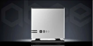 Abee AI Station Mini PC Launches with Ryzen AI+ Max 395 Front view of the Abee AI Station Mini PC with aluminium chassis, power button, and USB ports.