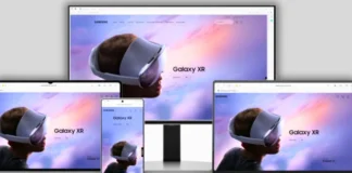 Samsung Internet Browser Launches for PC with Galaxy AI Features Samsung Galaxy XR headset displayed across devices including laptop, desktop, and smartphone.